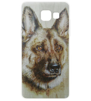 ADEL Siliconen Back Cover Softcase Hoesje voor Samsung Galaxy A3 (2016) - Duitse Herder Hond