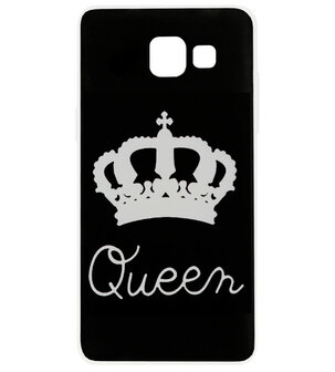 ADEL Siliconen Back Cover Softcase Hoesje voor Samsung Galaxy A3 (2017) - Queen Zwart