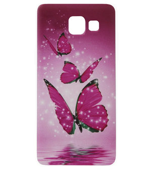 ADEL Siliconen Back Cover Softcase Hoesje voor Samsung Galaxy A5 (2017) - Vlinder Roze
