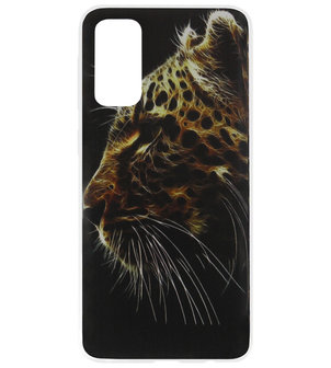 ADEL Siliconen Back Cover Softcase Hoesje voor Samsung Galaxy S20 - Tijger Donker