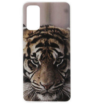 ADEL Siliconen Back Cover Softcase Hoesje voor Samsung Galaxy S20 Plus - Tijger