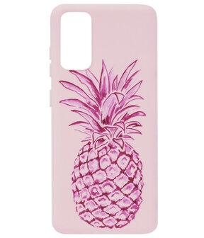 ADEL Siliconen Back Cover Softcase Hoesje voor Samsung Galaxy S20 - Ananas Roze