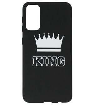 ADEL Siliconen Back Cover Softcase Hoesje voor Samsung Galaxy S20 - King Zwart