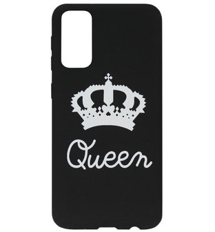 ADEL Siliconen Back Cover Softcase Hoesje voor Samsung Galaxy S20 - Queen Zwart