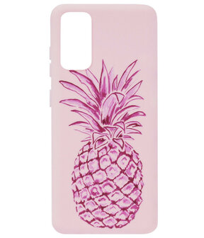 ADEL Siliconen Back Cover Softcase Hoesje voor Samsung Galaxy S20 Plus - Ananas Roze