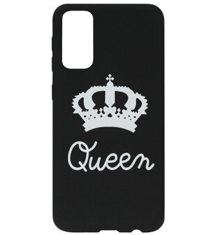 ADEL Siliconen Back Cover Softcase Hoesje voor Samsung Galaxy S20 Plus - Queen Zwart