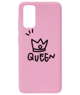 ADEL Siliconen Back Cover Softcase Hoesje voor Samsung Galaxy S20 Plus - Queen Roze