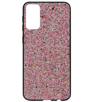 ADEL Kunststof Back Cover Hardcase Hoesje voor Samsung Galaxy S20 Plus - Bling Bling Glitter Roze