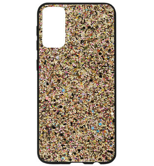 ADEL Kunststof Back Cover Hardcase Hoesje voor Samsung Galaxy S20 Ultra - Bling Bling Glitter Goud