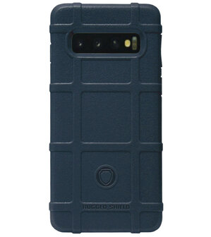 RUGGED SHIELD Rubber Bumper Case Hoesje voor Samsung Galaxy S10e - Blauw