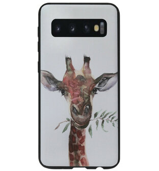 ADEL Siliconen Back Cover Softcase Hoesje voor Samsung Galaxy S10 Plus - Giraf