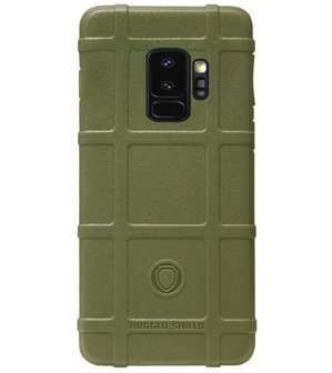 RUGGED SHIELD Rubber Bumper Case Hoesje voor Samsung Galaxy S9 - Groen