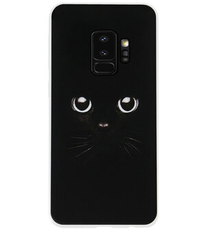 ADEL Siliconen Back Cover Softcase Hoesje voor Samsung Galaxy S9 - Katten Zwart