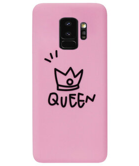 ADEL Siliconen Back Cover Softcase Hoesje voor Samsung Galaxy S9 Plus - Queen Roze