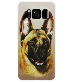 ADEL Siliconen Back Cover Softcase Hoesje voor Samsung Galaxy S8 Plus - Duitse Herder Hond