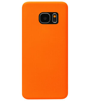 ADEL Siliconen Back Cover Softcase Hoesje voor Samsung Galaxy S7 Edge - Oranje