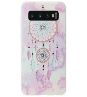 ADEL Siliconen Back Cover Softcase Hoesje voor Samsung Galaxy S10 - Dromenvanger Roze