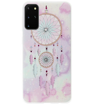 ADEL Siliconen Back Cover Softcase Hoesje voor Samsung Galaxy S20 Plus - Dromenvanger Roze