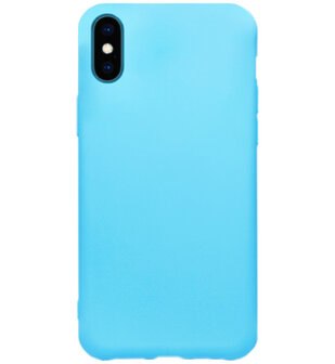 ADEL Siliconen Back Cover Softcase Hoesje voor iPhone XS/ X - Blauw