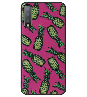 ADEL Siliconen Back Cover Softcase Hoesje voor Samsung Galaxy A7 (2018) - Ananas