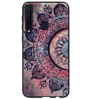 ADEL Siliconen Back Cover Softcase Hoesje voor Samsung Galaxy A9 (2018) - Mandala Bloemen Rood