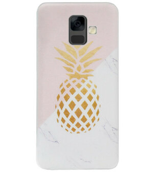 ADEL Siliconen Back Cover Softcase Hoesje voor Samsung Galaxy A6 Plus (2018) - Ananas Goud