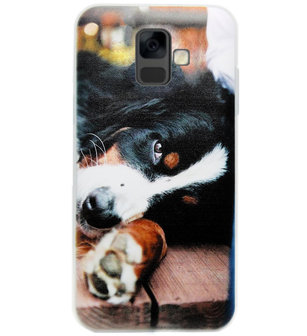 ADEL Siliconen Back Cover Softcase Hoesje voor Samsung Galaxy A6 Plus (2018) - Berner Sennenhond