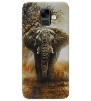 ADEL Siliconen Back Cover Softcase Hoesje voor Samsung Galaxy A6 Plus (2018) - Olifant Grijs