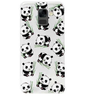 ADEL Siliconen Back Cover Softcase Hoesje voor Samsung Galaxy A8 (2018) - Panda&#039;s