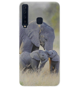 ADEL Siliconen Back Cover Softcase Hoesje voor Samsung Galaxy A9 (2018) - Olifant Familie