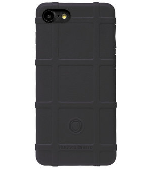 RUGGED SHIELD Rubber Bumper Case Hoesje voor iPhone SE (2022/ 2020)/ 8/ 7 - Zwart