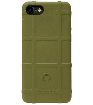 RUGGED SHIELD Rubber Bumper Case Hoesje voor iPhone 8 Plus/ 7 Plus - Groen
