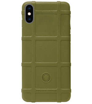 RUGGED SHIELD Rubber Bumper Case Hoesje voor iPhone XS/ X - Groen