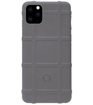 RUGGED SHIELD Rubber Bumper Case Hoesje voor iPhone 11 Pro - Grijs