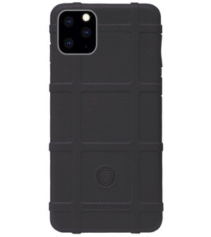 RUGGED SHIELD Rubber Bumper Case Hoesje voor iPhone 11 Pro Max - Zwart