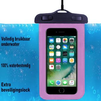 evenwicht Riskant Reizen ADEL Waterdicht PVC Onderwater hoesje voor Wiko View 3 Pro - Roze -  Origineletelefoonhoesjes.nl