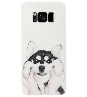 ADEL Siliconen Back Cover Softcase Hoesje voor Samsung Galaxy S8 Plus - Husky Hond