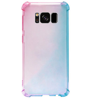ADEL Siliconen Back Cover Softcase Hoesje voor Samsung Galaxy S8 Plus - Kleurovergang Roze Blauw