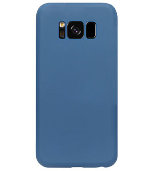 ADEL Premium Siliconen Back Cover Softcase Hoesje voor Samsung S8 Plus - Blauw - Origineletelefoonhoesjes.nl