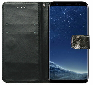 ADEL Kunstleren Book Case Portemonnee Pasjes Hoesje voor Samsung Galaxy S9 - Tijger Zwart