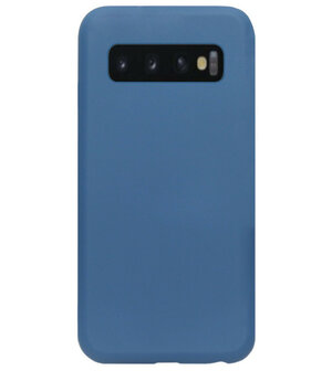 ADEL Premium Siliconen Back Cover Softcase Hoesje voor Samsung Galaxy S10 Plus - Blauw