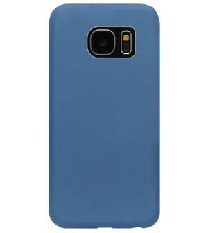 Premium Siliconen Back Cover Softcase Hoesje voor Samsung Galaxy S7 Edge Blauw - Origineletelefoonhoesjes.nl