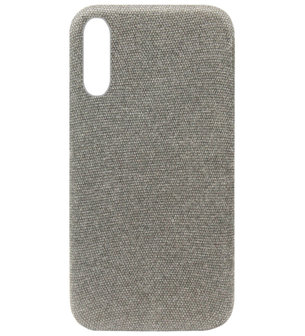 ADEL Kunststof Back Cover Hardcase Hoesje voor Samsung Galaxy A50(S)/ A30S - Stoffen Design Grijs