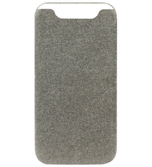 ADEL Kunststof Back Cover Hardcase Hoesje voor Samsung Galaxy A80/ A90 - Stoffen Design Grijs