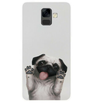 ADEL Siliconen Back Cover Softcase Hoesje voor Samsung Galaxy A6 Plus (2018) - Bulldog Hond