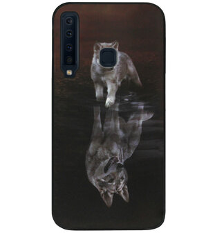 ADEL Siliconen Back Cover Softcase Hoesje voor Samsung Galaxy A9 (2018) - Wolven Schaduw Wolf