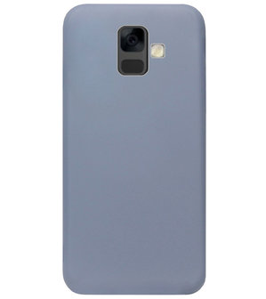 ADEL Premium Siliconen Back Cover Softcase Hoesje voor Samsung Galaxy A6 Plus (2018) - Lavendel Blauw