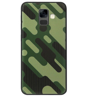 ADEL Siliconen Back Cover Softcase Hoesje voor Samsung Galaxy A6 Plus (2018) - Camouflage