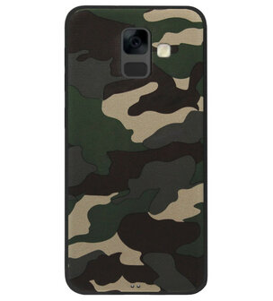 ADEL Siliconen Back Cover Softcase Hoesje voor Samsung Galaxy A6 Plus (2018) - Camouflage Stoer