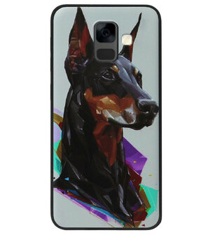 ADEL Siliconen Back Cover Softcase Hoesje voor Samsung Galaxy A6 Plus (2018) - Doberman Pinscher Hond